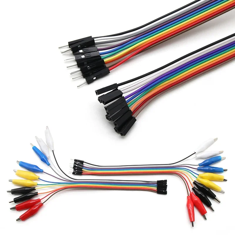 Double Head Alligator Clip Jumper Cable DIY Connection Male and Female 20cm 30cm 10pins Alligator Clips Test Wire Jumpers