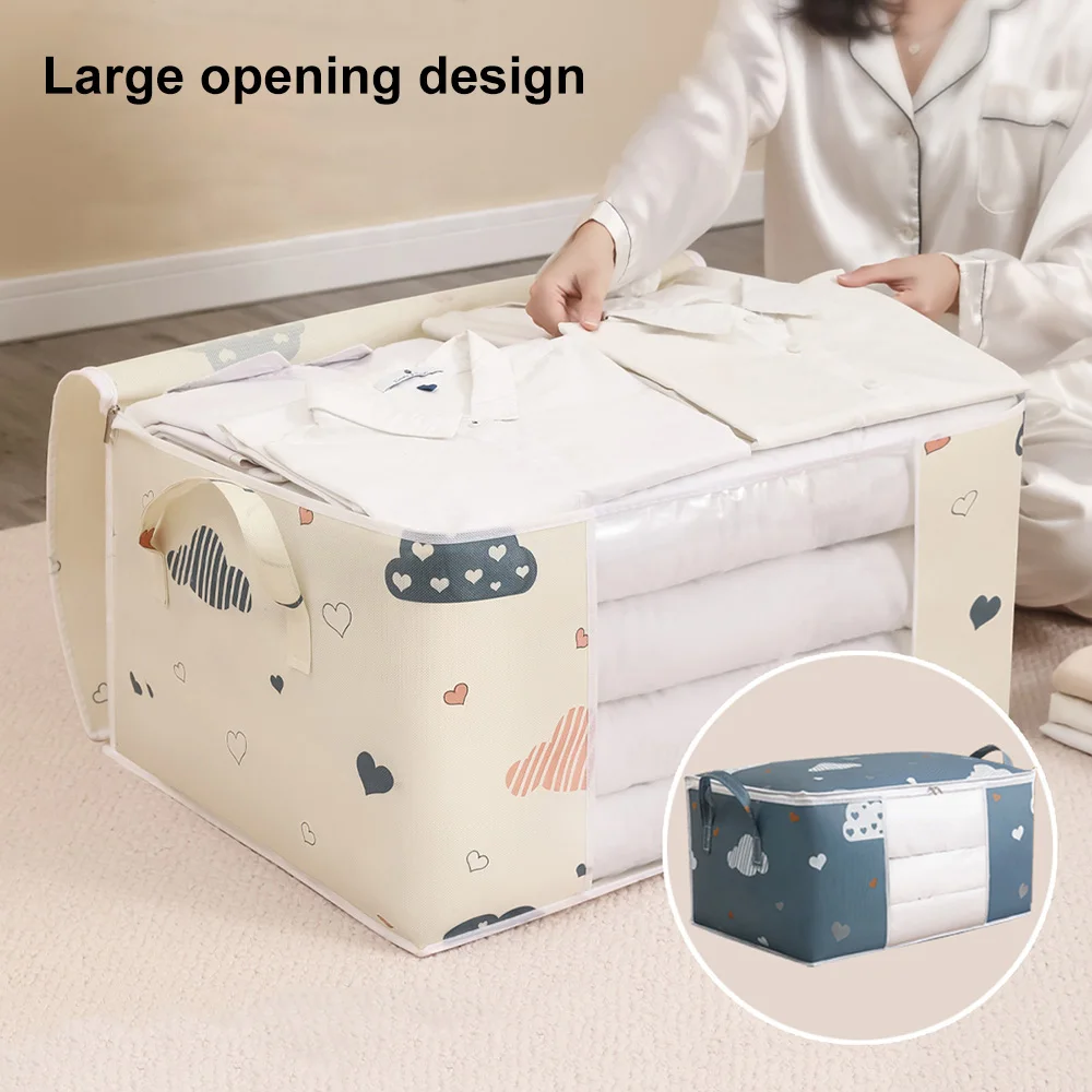 Dustproof Waterproof Bag Quilt Storage Organizer Clothes Quilt Pillow Blanket Storage Box Large Capacity Household Organization