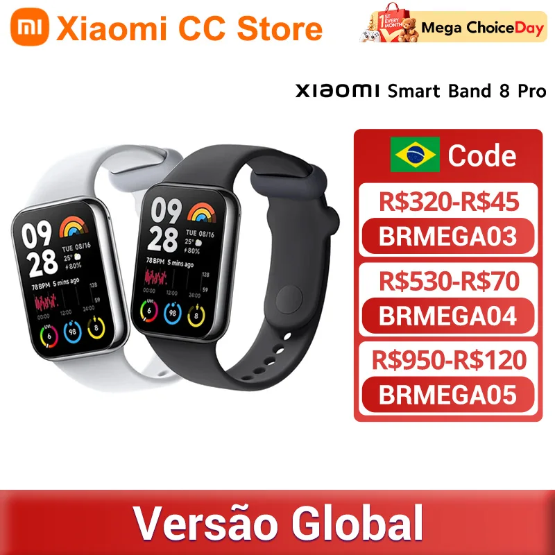 Versão global xiaomi mi band 8 pro pulseira inteligente 1.74 "tela amoled gps oxigênio no sangue 5atm à prova dwaterproof água 150 modos esportivos