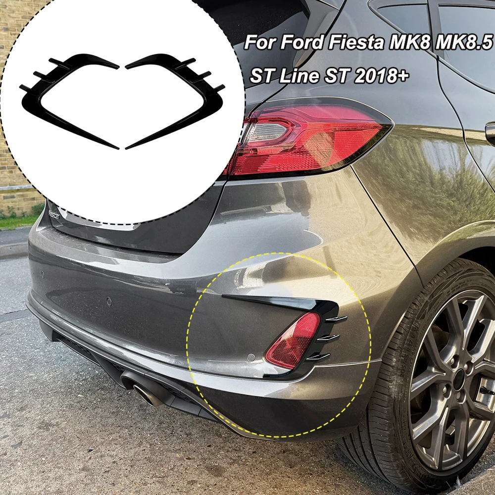 Para ford fiesta mk8 mk8.5 st line 2018 + faca de vento traseira spoiler lâmina ventilação ar traseira adesivo do carro modificação exterior corpo kit