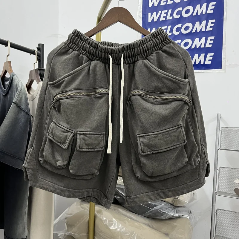 

Выцветшие рабочие брюки с несколькими карманами на молнии в стиле ретро, мужские свободные повседневные брюки Fce orts American High Street Sle Youthful Energy