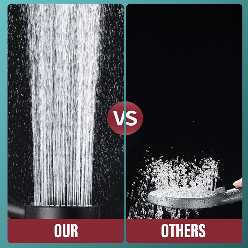 Hand Hold Shower Head Set, alta pressão, 5 modos, ajuste para o banheiro, preto, atualizado