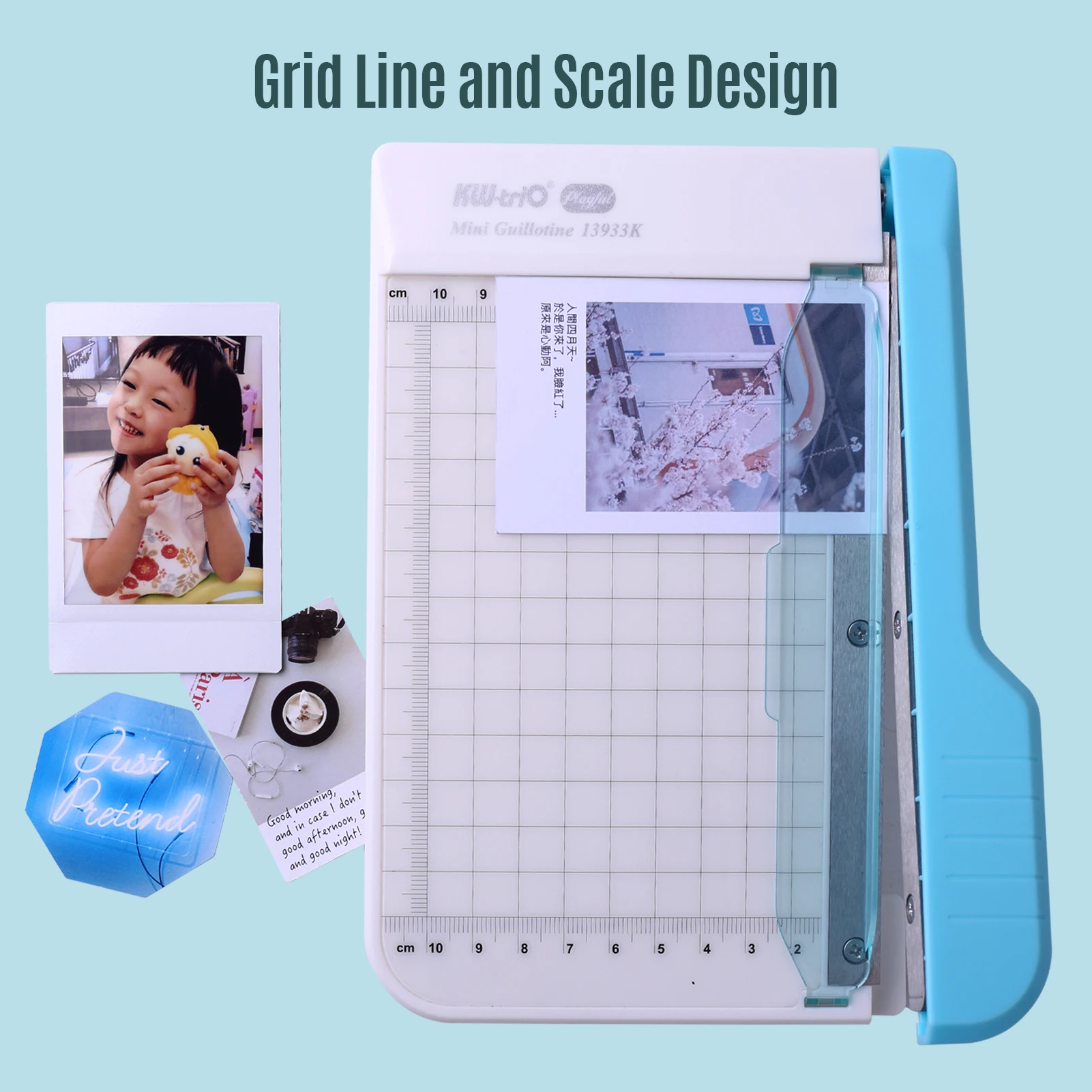 KW-trio MINI กระดาษ Trimmer 6 นิ้ว Guillotine เครื่องตัดกระดาษเครื่องตัดภาพ 10 แผ่นความจุกระดาษเครื่องตัด Grid Line