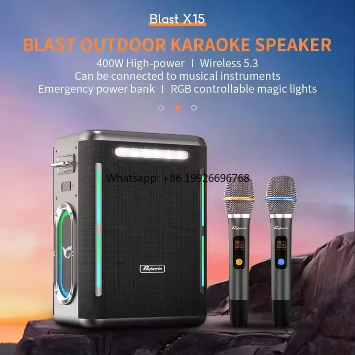 

CYBORIS Blast X15 400 Вт портативный бумбокс K Song Bluetooth зуб динамик стерео супер бас колонка открытый IPX6 водонепроницаемый сабвуфер человек