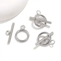 10 sets/lot Stainless Steel OT Clasp For Necklace Bracelet Making Connector Toggle Clasp Buckle DIY Jewelry Making Supplies Bulk