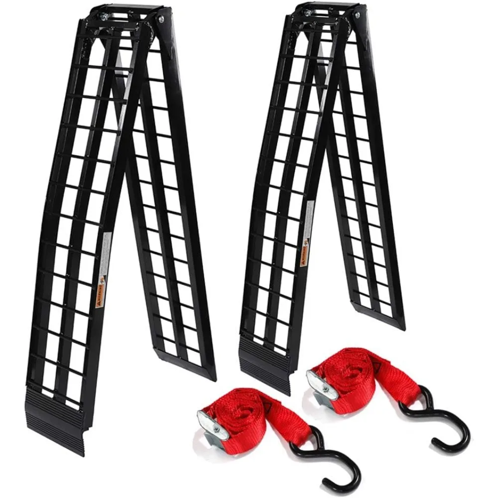 Портативные складные погрузочные пандусы 9 футов, грузоподъемность 1200 фунтов, газонокосилка ATV UTV Рампа Мотоцикл Грузовик 4 колеса Алюминиевые пандусы
