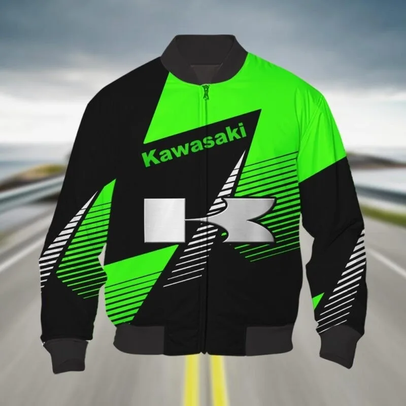 

Kawasaki Motorcycle Team Jacket 2025 Fashion Outdoor Sports Rider Favorite Mens Jacket For Daily Commuting And Cycling Activitie