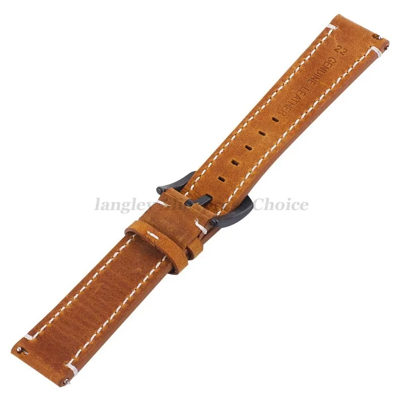 Geniune High-end retro Calf Leather Watchbands 18/19mm 20mm 21mm 22mm 24mm Watch Strap For Samsung Watch Strap For Huawei Watch