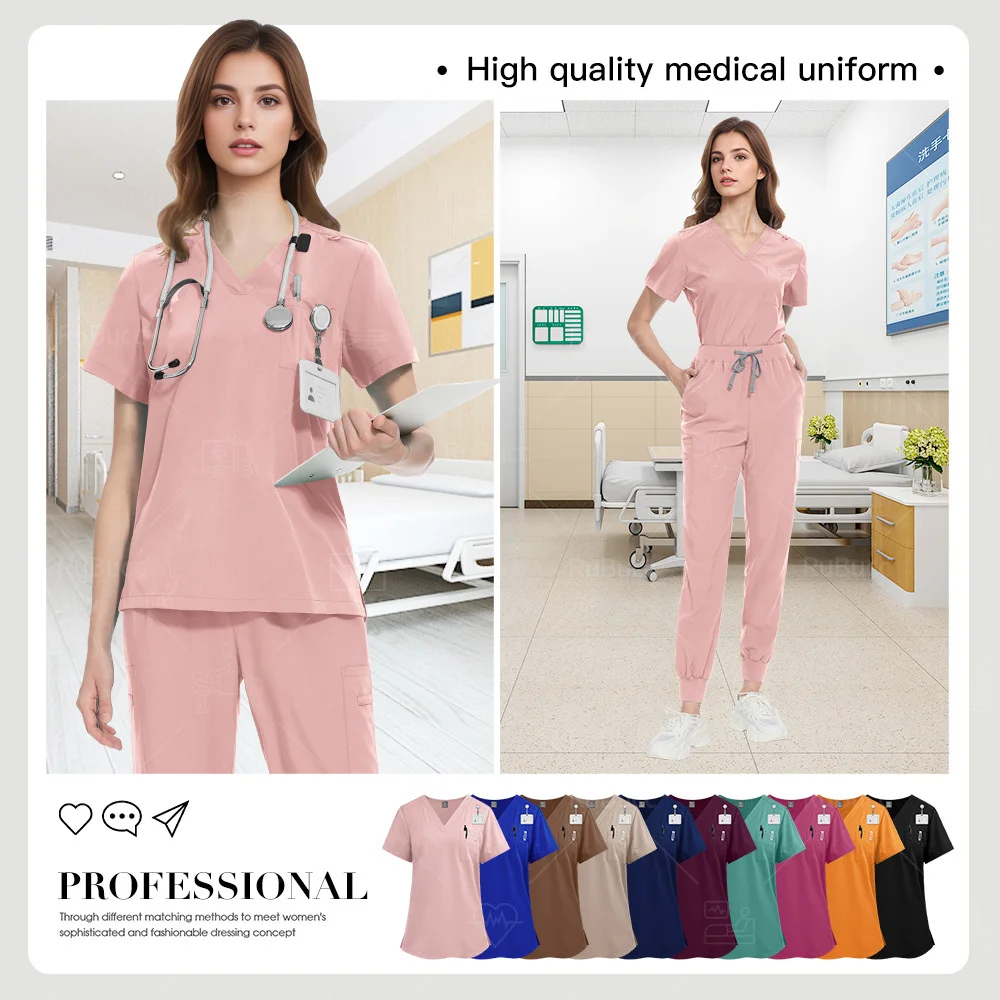 Medical Uniform Women Scrubs Set Doctor Uniform Pet Grooming Nursing Scrub Set Children's Center Work Wear Dentist Surgical Suit