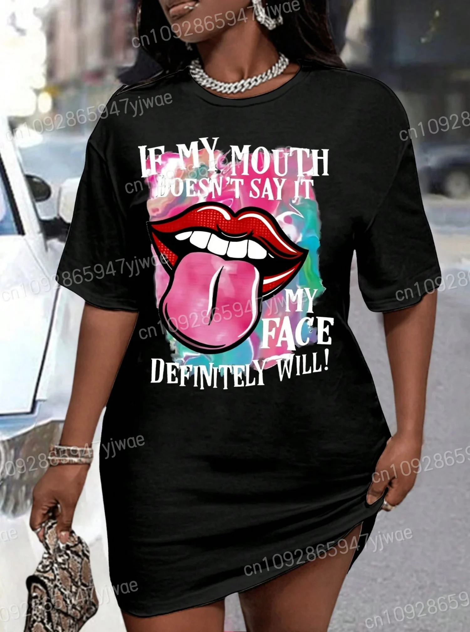 2023 sommer Neue Frauen T-Shirt Kleid Lose Beiläufige Cartoon Bär Oansatz Dame Kurzarm Pullover Kleider Frauen Kleidung