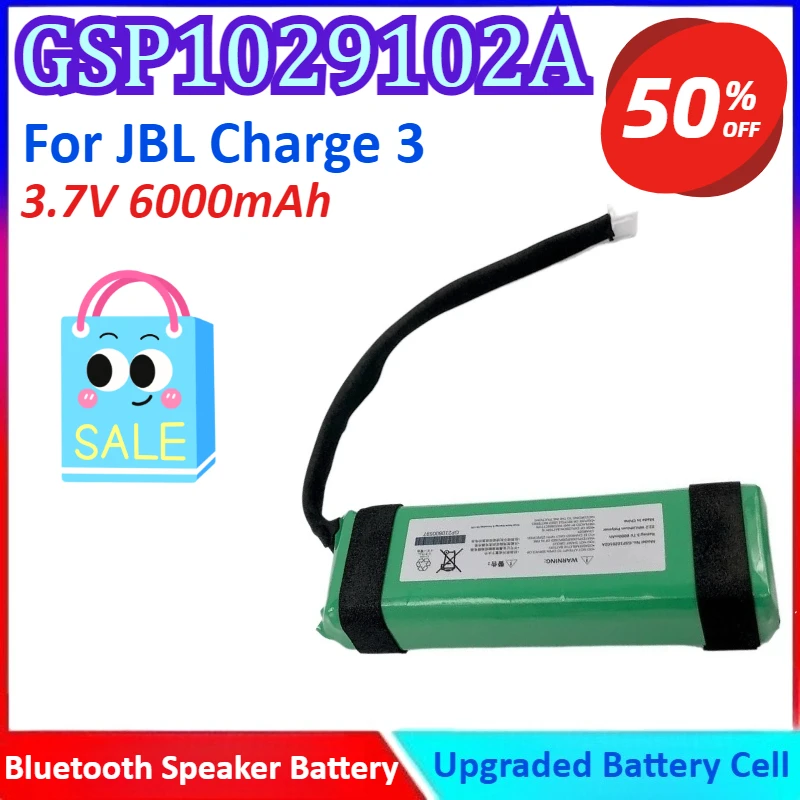 

GSP1029102A 3.7V 6000mAh Bluetooth Speaker Battery For JBL Charge 3 High Quality
