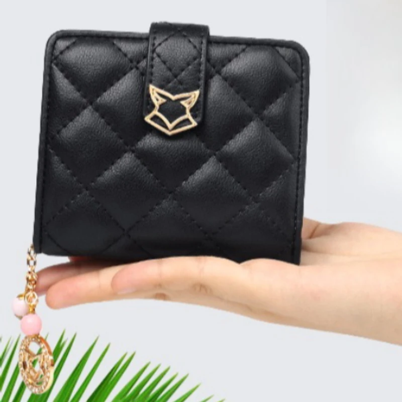 light-luxury-split-cowhide-leather-short-coin-purse-multi-card-holder-wallet-for-women-compact-fashion-plaid-zipper-clutch