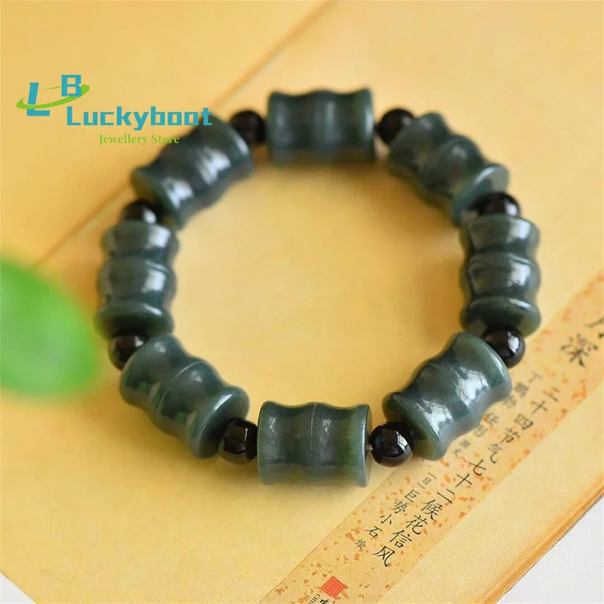 

Браслет из натурального бамбукового звена Hetian Qingyu, простой и персонализированный, изысканный, модный, универсальный для мужчин и женщин