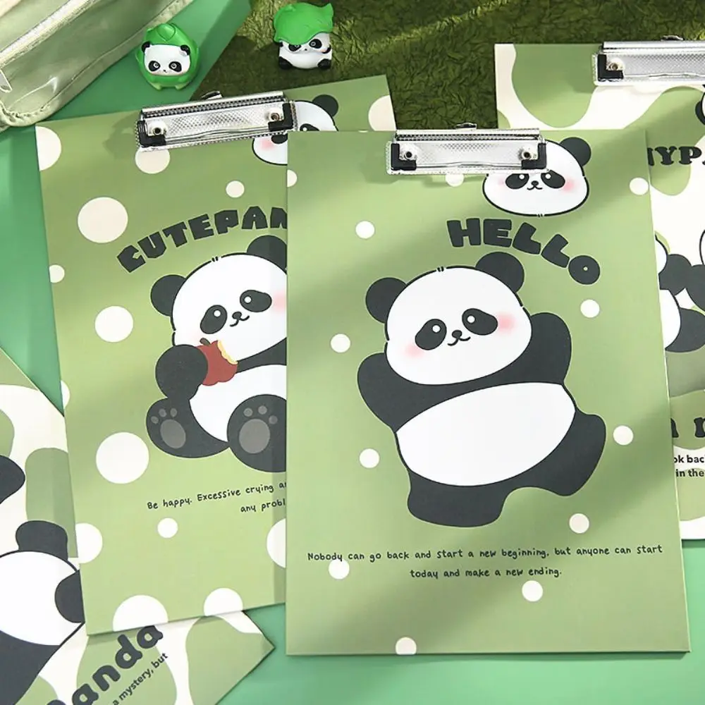 

Aesthetic A4 Board Clip Folder File Storage Good-looking Panda File Folder Writing Pad Document Writing Clipboard File Organizer
