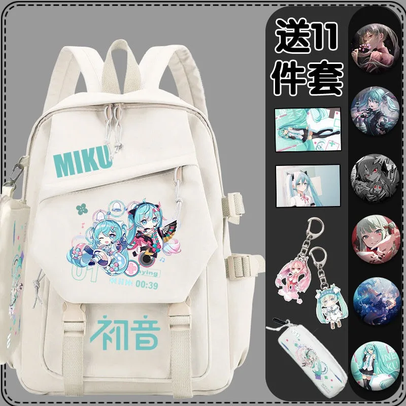 Mochila escolar Hatsune Miku joint para niños de 3-6 grados, mochila para niñas y estudiantes de gran capacidad, dibujos animados creativos, Linda