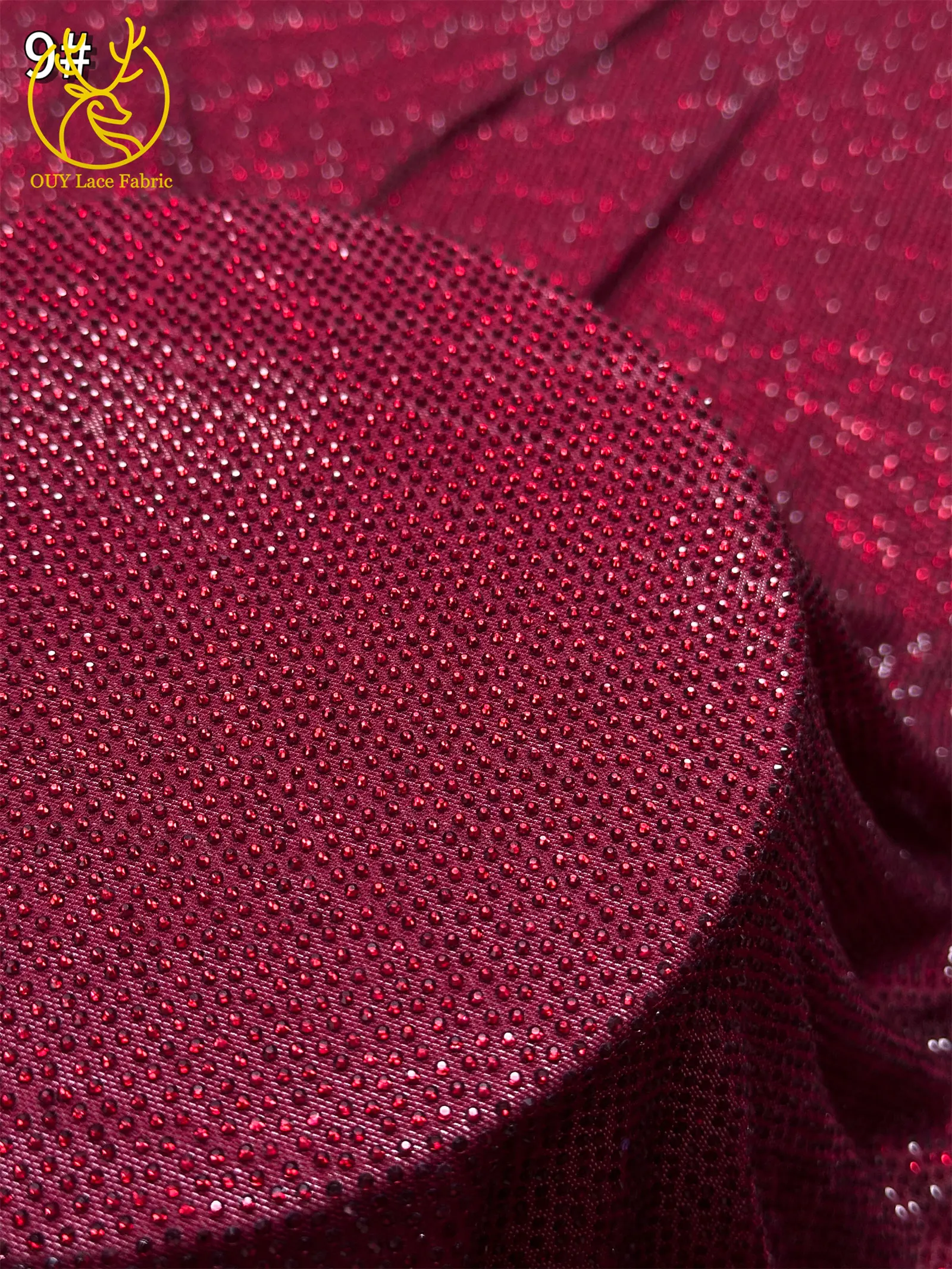 Luxuriöser Glas-Strass-Spitzenstoff im afrikanischen Stil, 2026 französischer und nigerianischer Stretch-Spitzenstoff, Party-Kleid, in 1 Yard genäht. – Detail 16