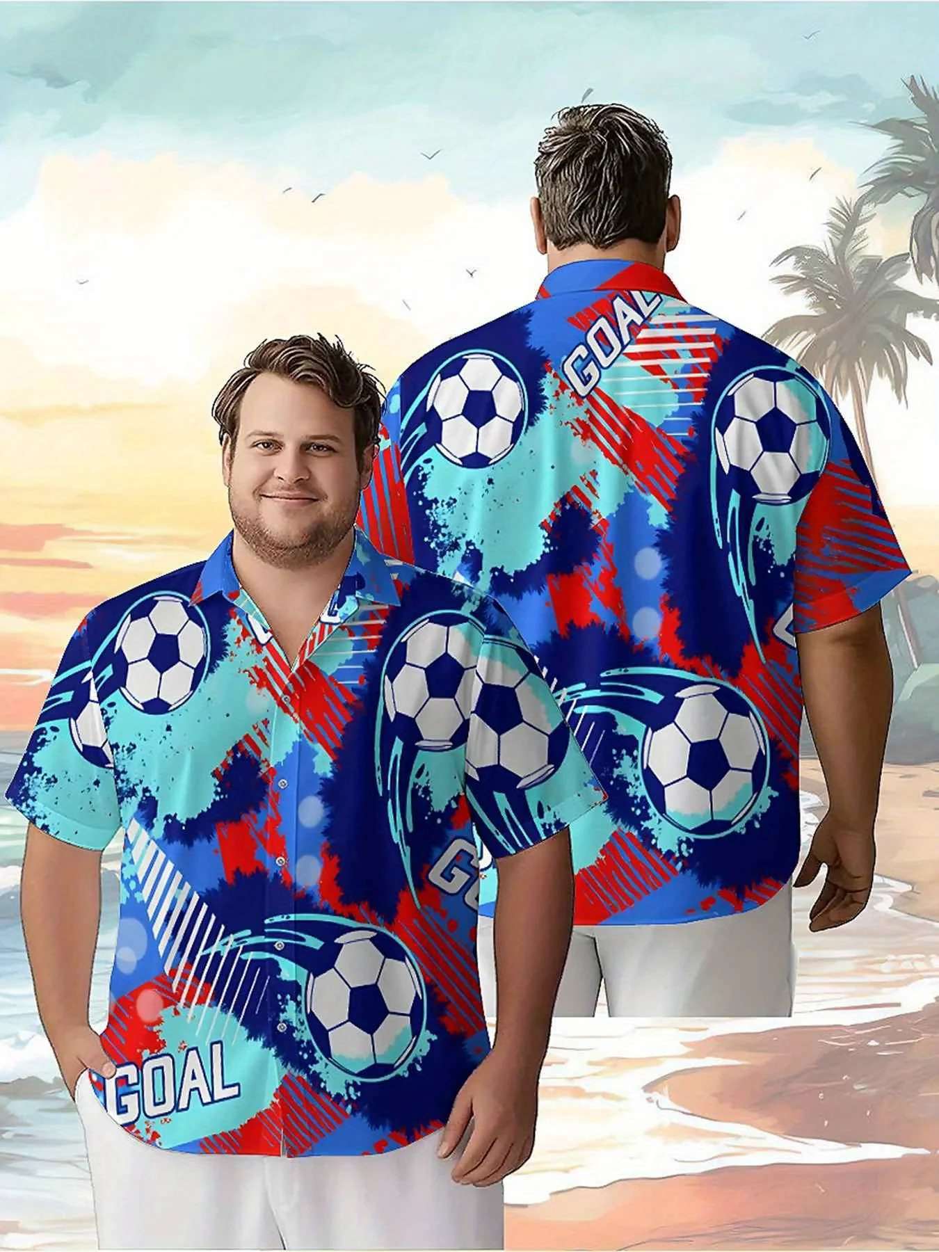 

Men's Plus Size Hawaiian Shirts Football Theme pattern,New in Summer Fashion Tops,Hip Hop Rock Streetwear