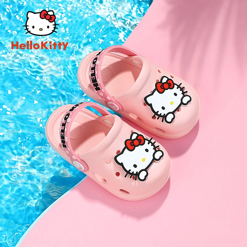 

Детские первые ходунки «Hello Kitty», пляжная обувь Sanrio, нескользящая повседневная обувь, тапочки с героями мультфильмов, летние сандалии