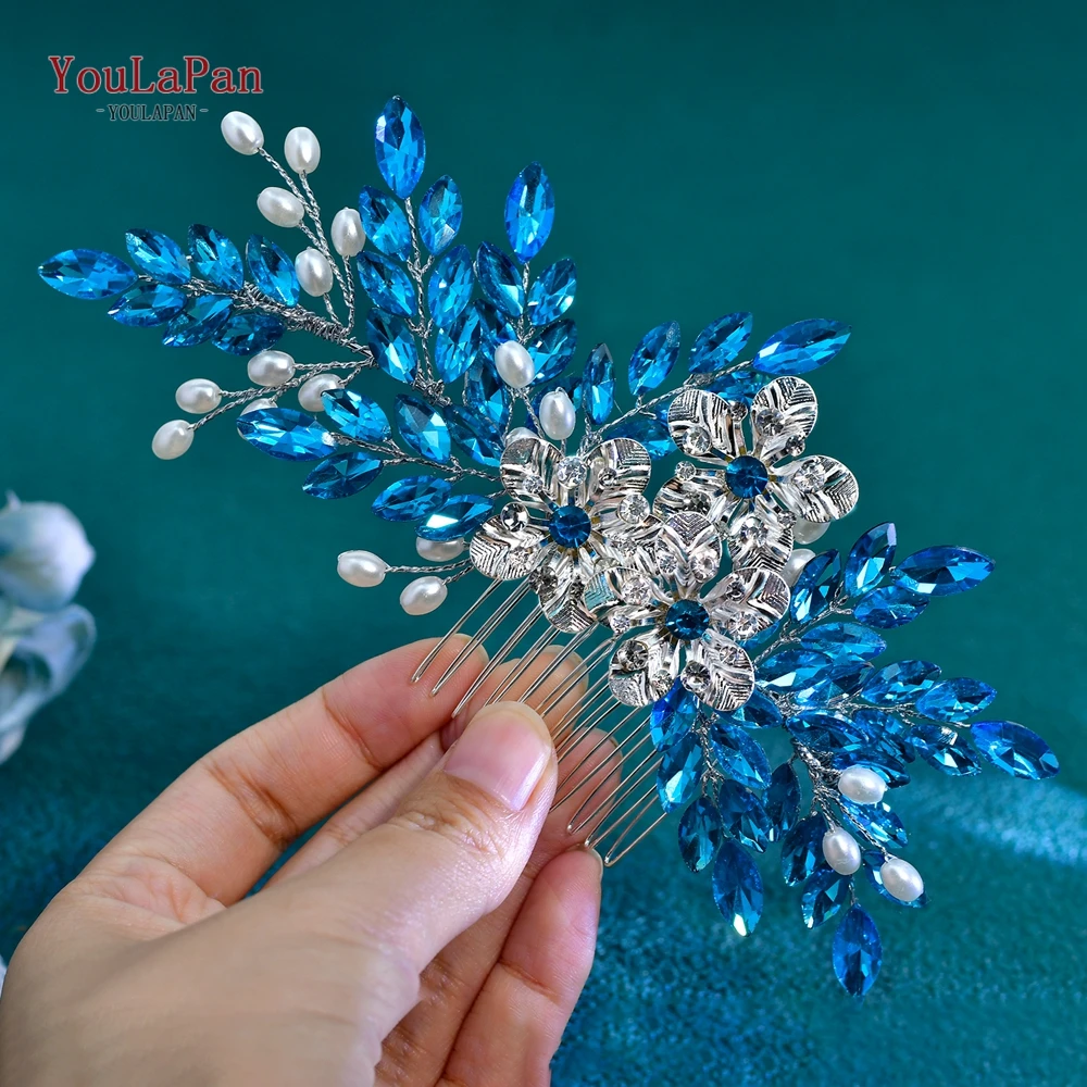 

YouLaPan Rhinestone Alloy Flower Hair Comb Wedding Bride Headdress Woman Fashion Headpiece Headwear Party Hair Ornaments HP907