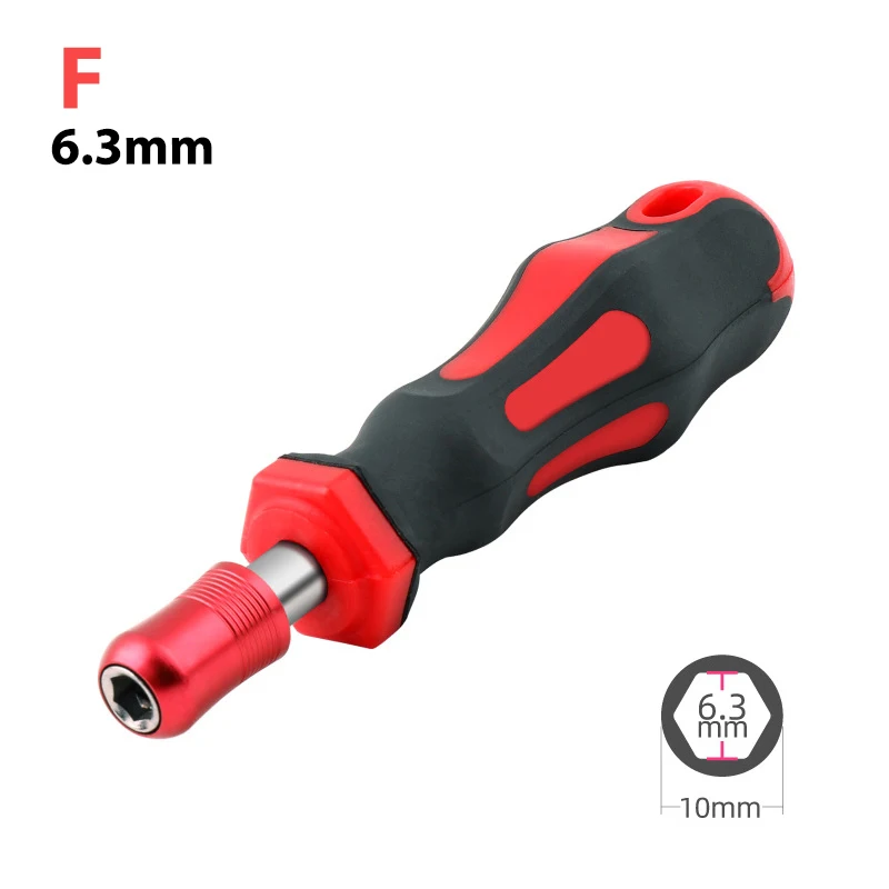 Multifunctional 1/4 6.35mm 6.3mm Ratchet Screwdriver Bit Holder Handle Magnetic Bit Driver for Slotted Hex Torx Phillips Bit