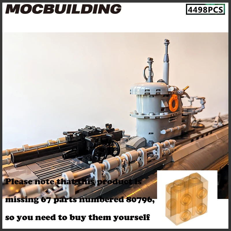 MOC Building Blocks U-boat Model Military Series 1:55 Scale DIY Bricks Birthday Present Ship Collection Assemble Toys Christmas