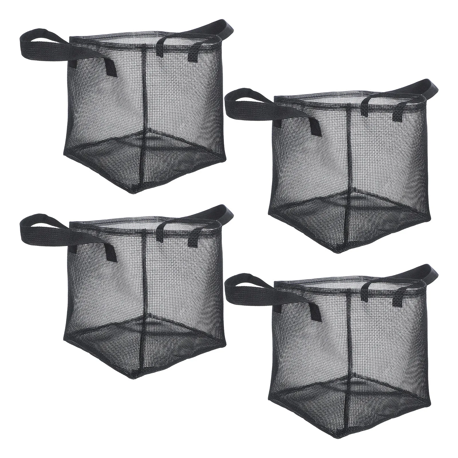 4Pcs Pond Plant Basket Mesh Breathable Aquatic Plant Pots Handles Water Lily Planting Square Pond Containers