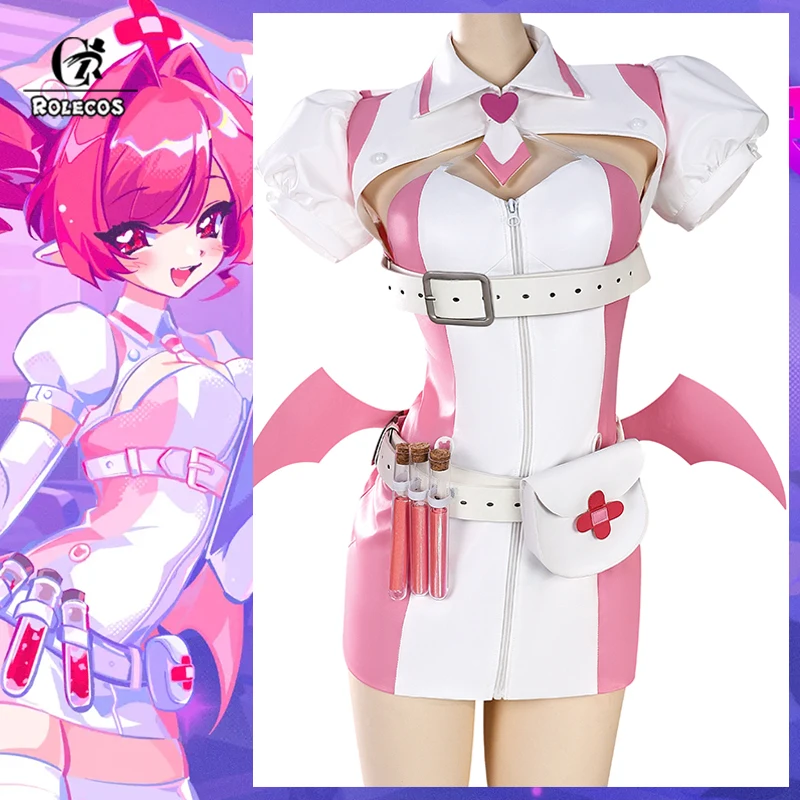 

ROLECOS Game Muse Dash Nocturne Bloodheir Buro Costume Halloween Vampire Nurse Blood Syndrome Buro Women Dress
