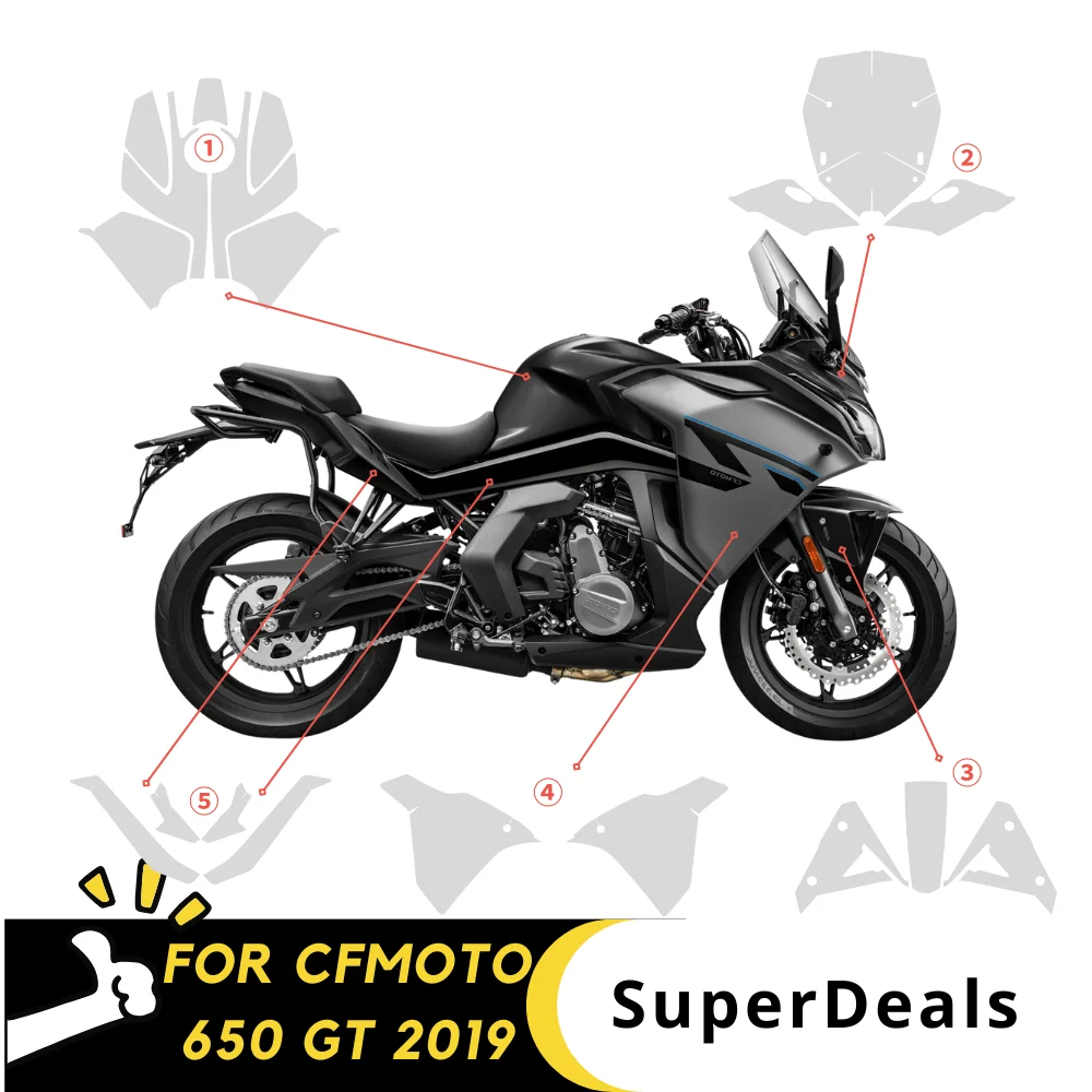 

For CFMOTO 650 GT 2019 PPF TPU Protective Film Self-Healing Full Body Paint Protection Scratch Resistant Kit cfmoto 650gt 2019