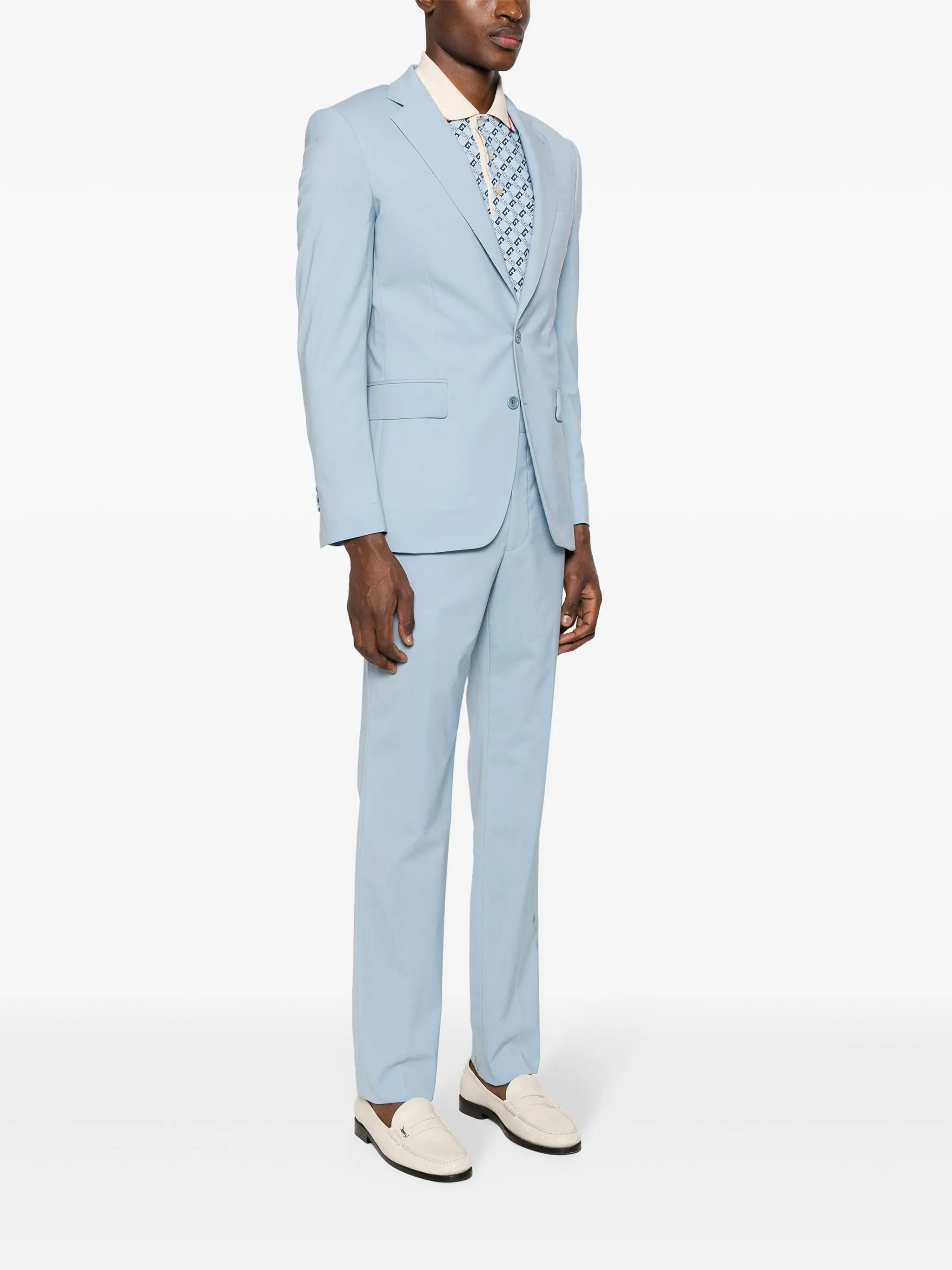 Ensemble de costumes bleu clair pour hommes, 2 pièces, Blazer + pantalon, veste de smoking en coton pour mariage, manteau formel pour le bureau et les affaires, tapis rouge