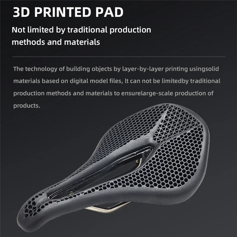 

A48F-Bicycle Saddle Honeycomb Black Bike Saddle 3D Saddle 3D Breathable Cushion Mountain Road Bike Accessories