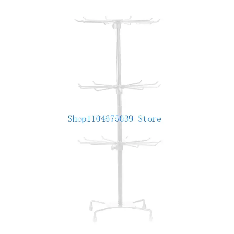 

5asd Alloy Display Rack with 3 Tiers Home Storage Organizers for Scarves Hat and Jewelry Space Saving Designs for Any Setting