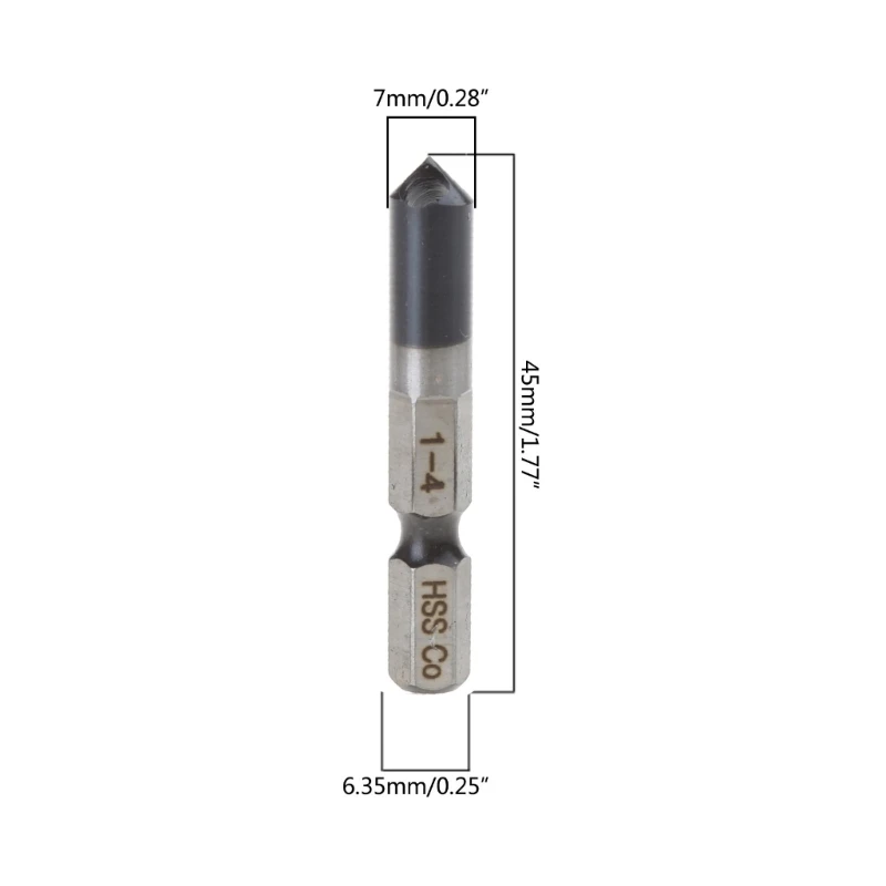 Broca chaflán para desbarbar avellanador TiAlN, aleación acero cobalto HRC89, 1-4mm/2-5mm/5-10mm/10-15mm, agujero