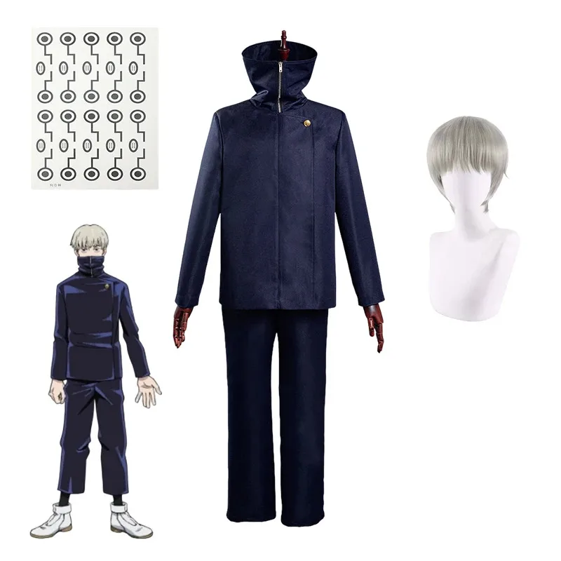 Inumaki Toge Anime Costume Jujutsu Kaisen, Men's Suit, Wig, Halloween, Christmas, Men's Uniform