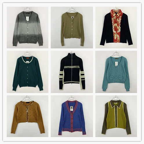 

Retro Thin Knitted Vintage Cardigan Small Fraance Sle V-Ne Outerwear Long Sve Pure Color Spring Autumn Faion