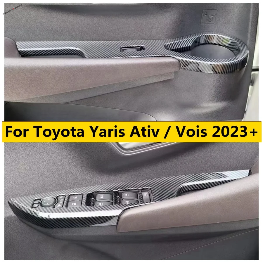 

Auto Armrest Window Glass Rise Lift Down Control Switch Button Door Lock Cover Trim Fit For Toyota Yaris Ativ / Vois 2023 2024