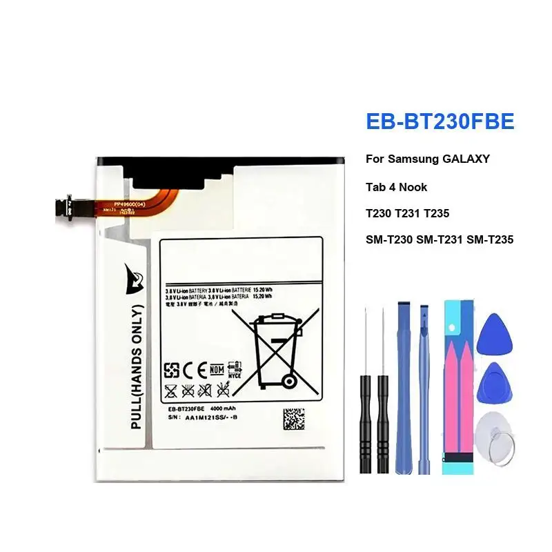 بطارية الجهاز اللوحي لسامسونج غالاكسي تاب 4 8.0 10.1 Nook T230 T231 7.7 GT P6800 P6810 7.0 P1000 P1010 SM T330 T331 T530 T531