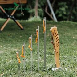 Boundless Voyage High Strength Titanium Alloy Tent Pegs Stakes Nails for Tent Outdoor Camping Hard Snow Floor 20 24 30 35 40 cm