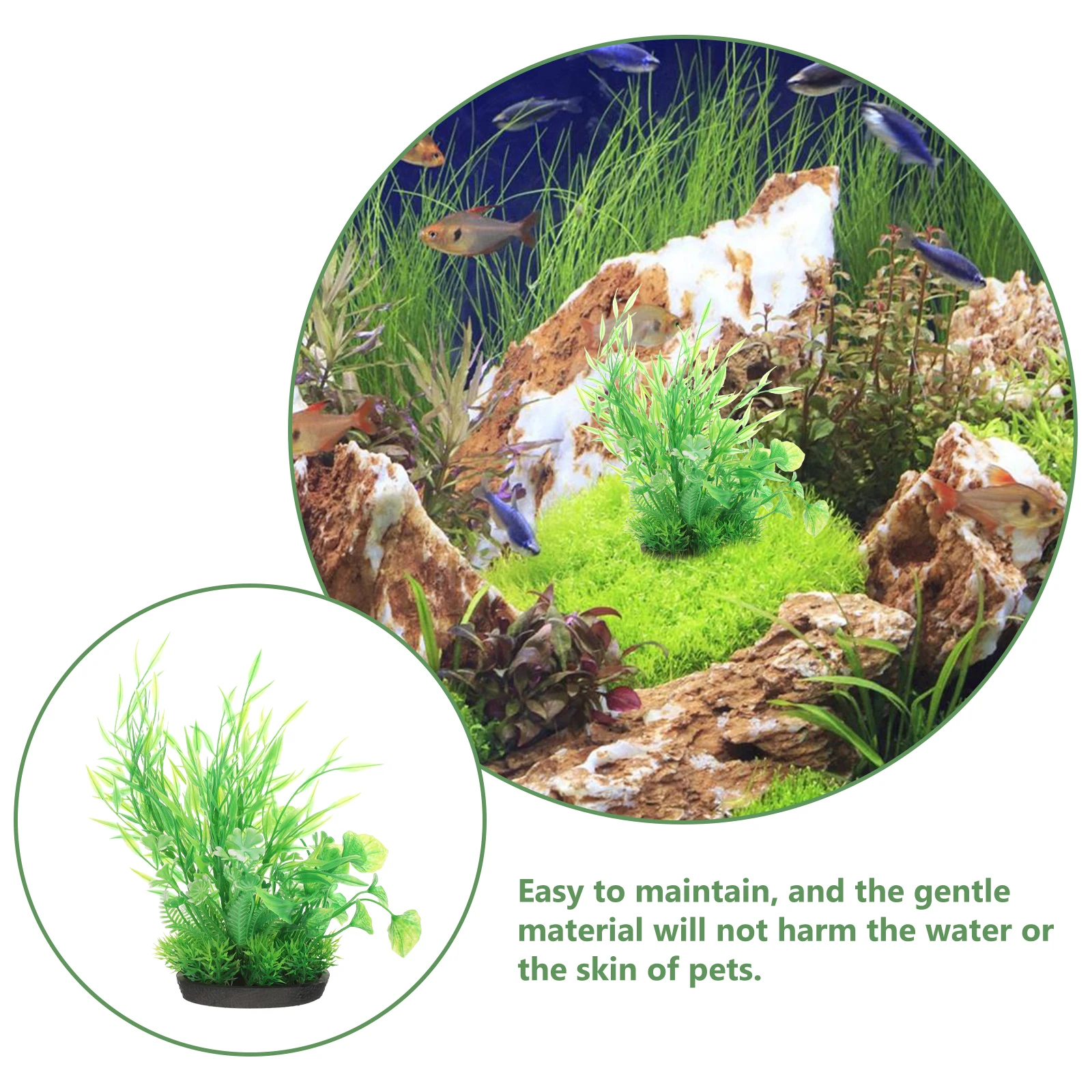 

2 Pcs Tall Fake Aquarium Plants Fish Tank Decorations Plastic Artificial Grass Fish Tank Accessories Lifelike Accessories