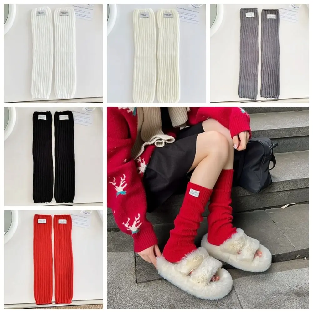 Japanese Style Knitted Leg Warmers Harajuku Solid Color Ballet Guards Socks Balletcore Foot Cover Knitted Leg