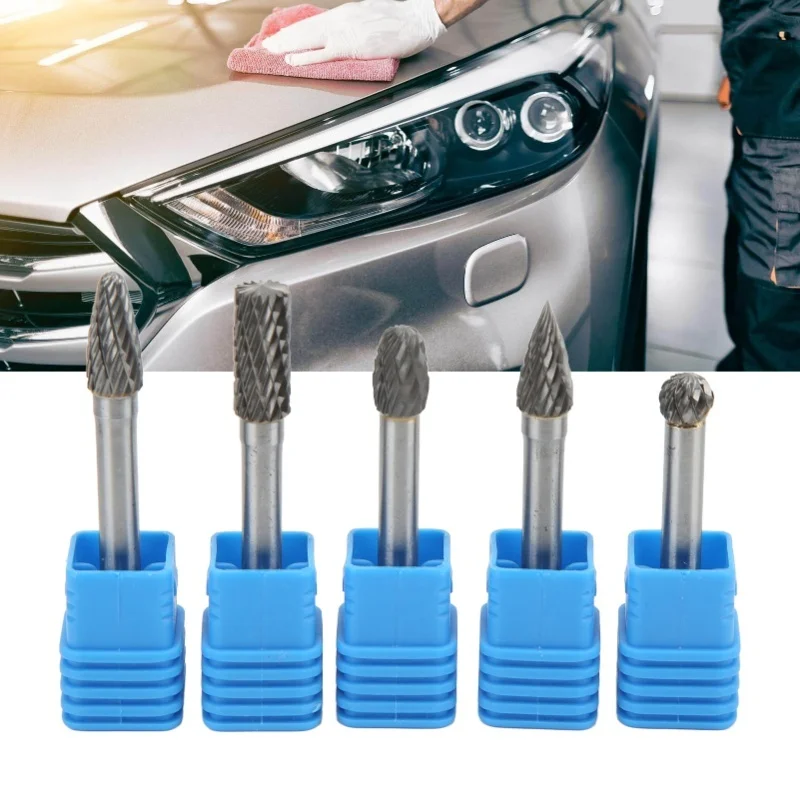 

5Pcs/Set Tungsten Carbide Rotary Burrs Bits Set 6x8mm Double Cut For Polishing Grinding Engraving DrillingADEFG