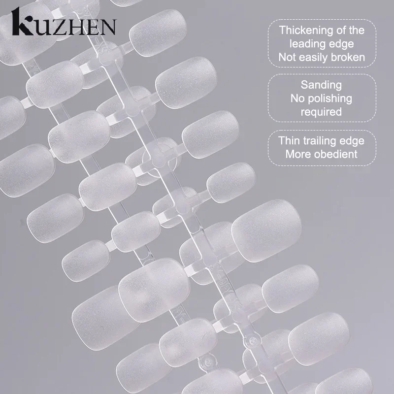 100 pz/scatola Unghie Finte Trasparente Presse Sulle Unghie Copertura Unghie Finte Consigli A Forma Corta Goccia D'acqua Adesivo Completo Per Le Unghie