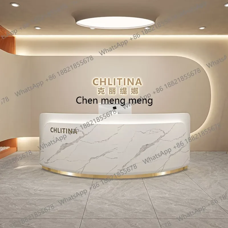 z0189Modern Shop Reception Desks Unique Salon Luxury Aesthetic Best Company Reception Desks Organizers Bureau Commercial Furnitu