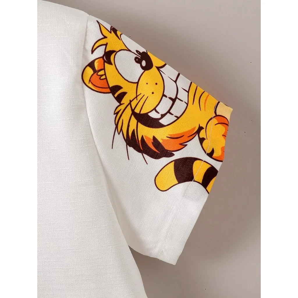 1-6 Years Kids Boy 2PCS Clothes Set Cartoon Cute Tiger Short Sleeve Shirt+Shorts Fashion Style Suit Child Birthday Party Outfits