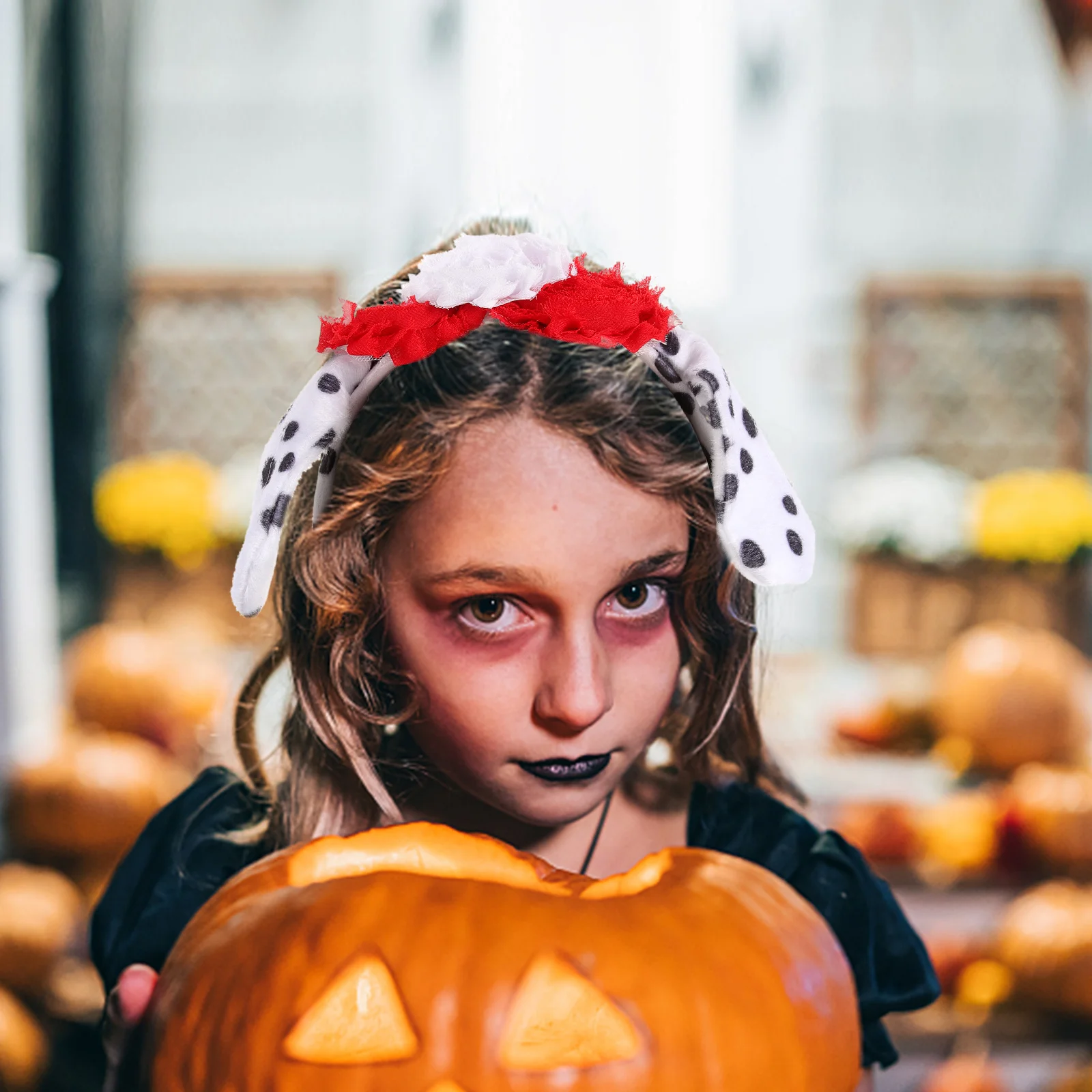 

Dalmatian Girl Dress Kids Costume Dog Skirt Headband 4 5Y Soft Fabric Cartoon Role Play Halloween Performance