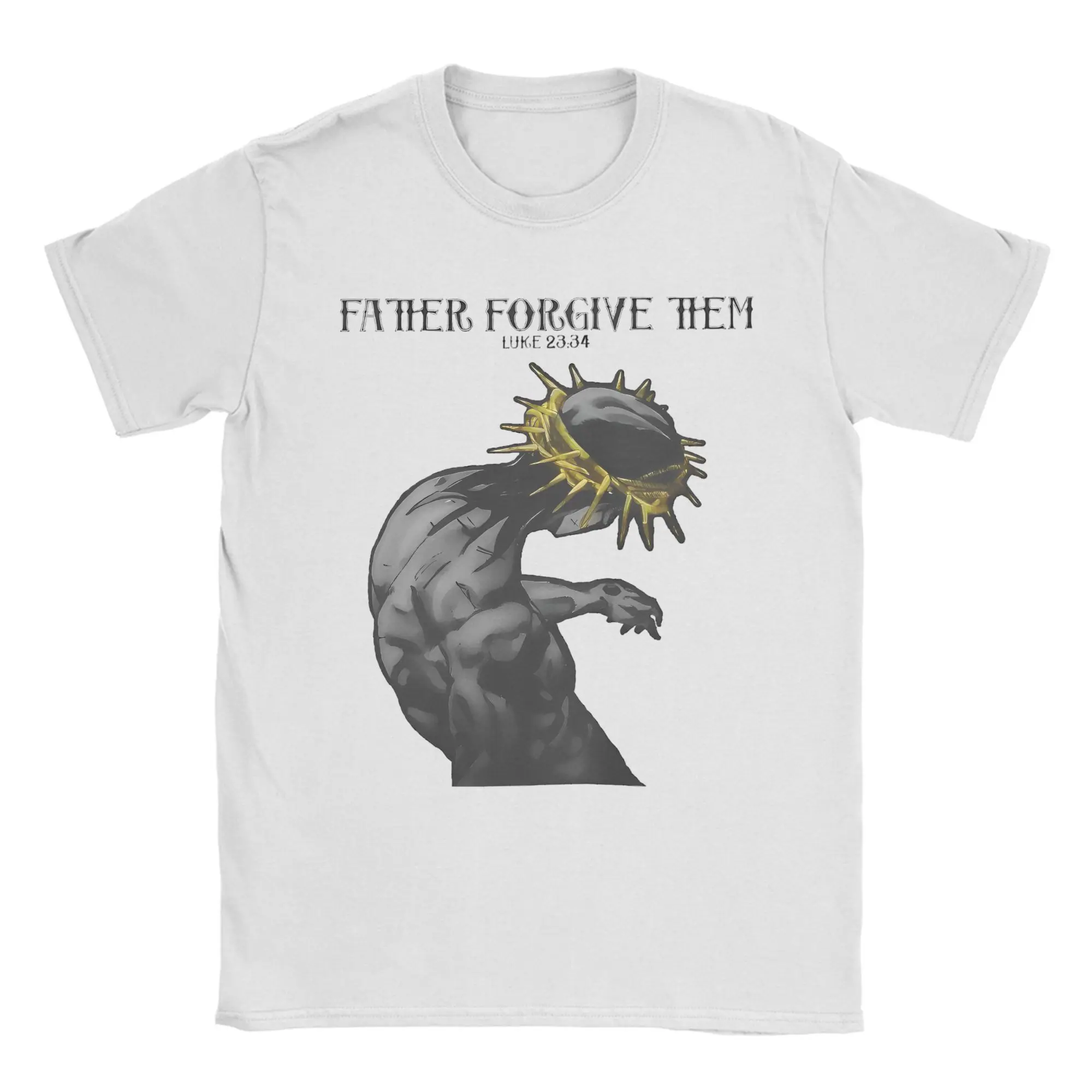 

Men's T-Shirt Forgive Them Father Bible Christian Novelty Cotton Tee Shirt Short Sleeve Religious Jesus T Shirt Round Neck merch