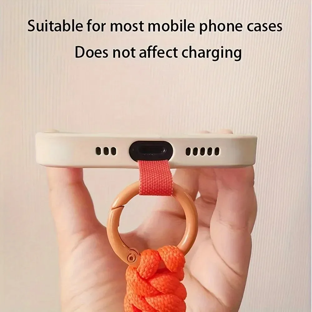 Cute Mobile Phone Lanyard Hanging Decoration Can Be Carried Twist Rope Anti-loss Pendant Fashion Strong Wrist Short Straps Band view 3