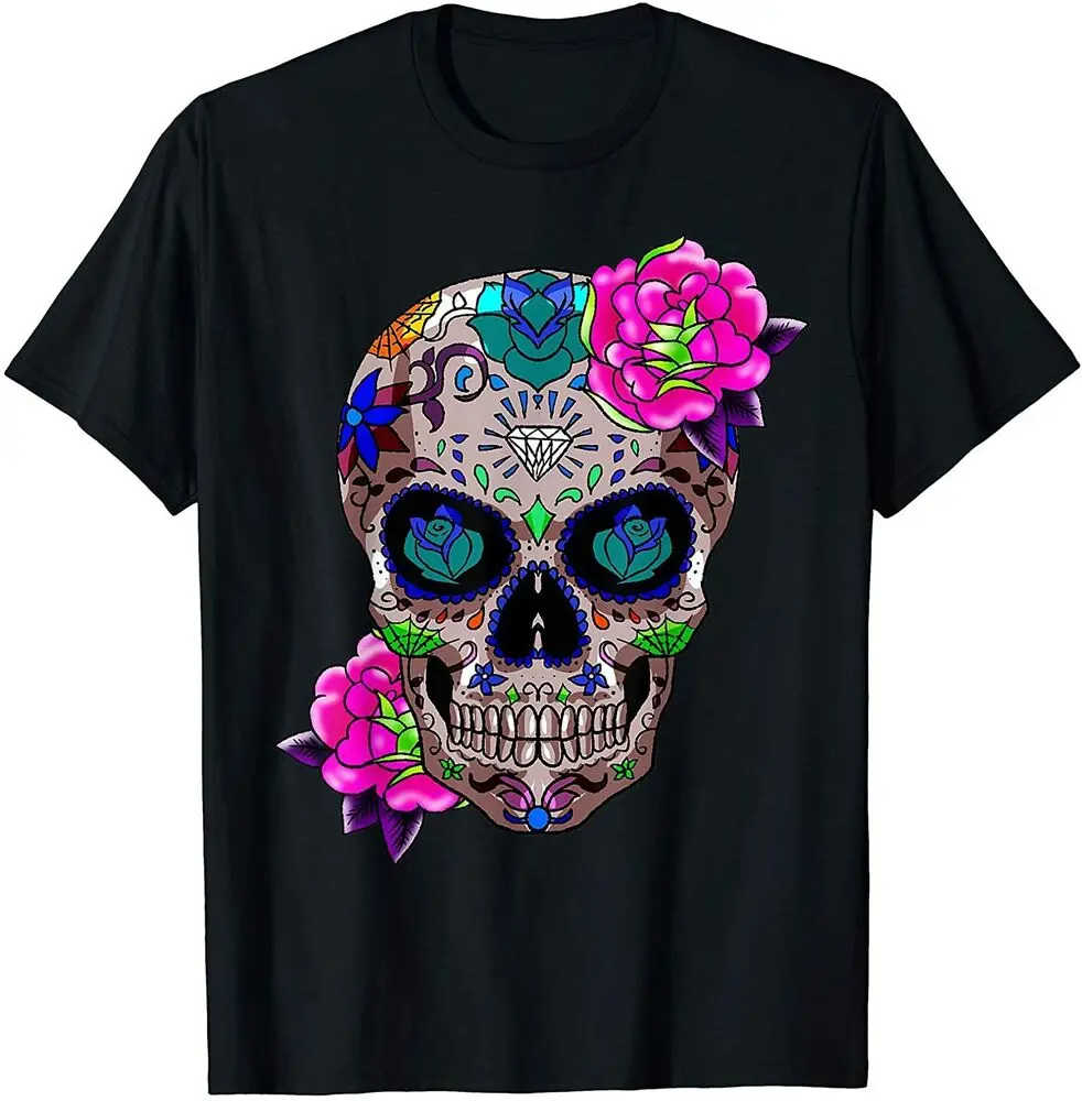 Sugar Skull Day Dead Cool Bone Head teschi Idea regalo t-shirt Tees alta qualità 100% cotone manica corta