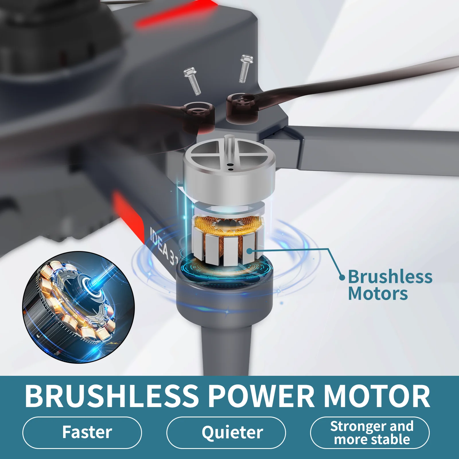 Drone IDEA31P RC con quadricottero con motore brushless a 2 batterie con fotocamera 4K 360 °   Regalo di giocattoli per aerei WIFI da 5 GHz per esercizio ostacoli