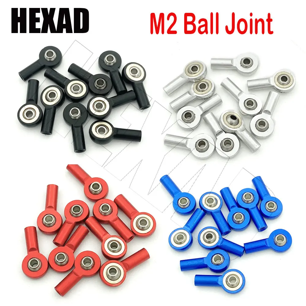 10PCS M2 Ball Joint KIT Metal Universal Joint Ball Head Buckle Steering Pushrod Tie Rod End Mini Connecting Rods for RC Boats