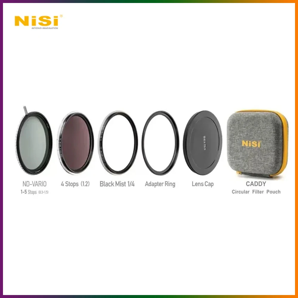 Nisi ND 1-5 Stops Black Mist 1/4 Swift Lens Filter Kits UV Filter Variable Adjustable Neutral Density 67mm 72mm 77mm 82mm 95mm